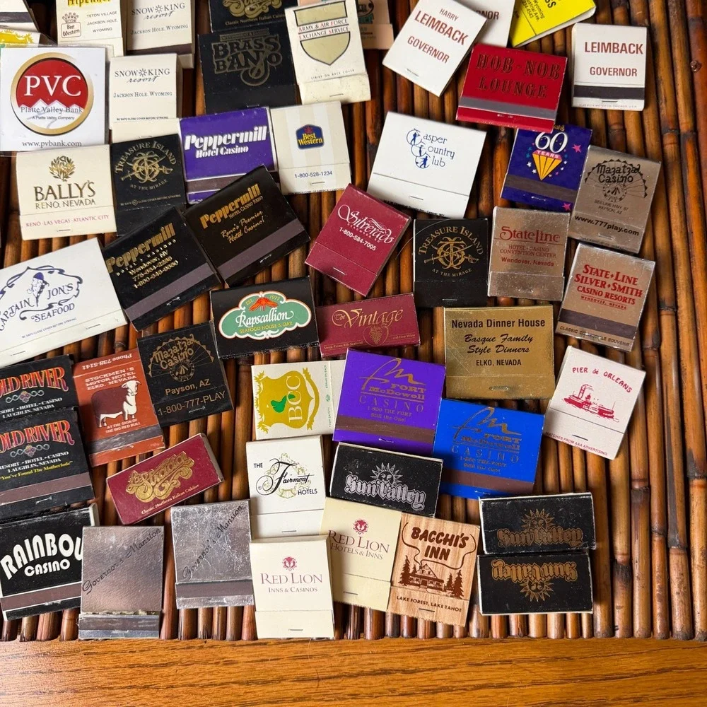 70ish Vintage Casino Hotel Restaurant Matchbooks Nevada Vegas Reno Used & unused